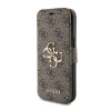 Guess 4G Big Metal Logo Book Wallet Case hoesje voor Apple iPhone 15 - Bruin 5
