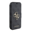 Guess 4G Big Metal Logo Book Wallet Case hoesje voor Apple iPhone 15 - Grijs 1