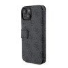 Guess 4G Big Metal Logo Book Wallet Case hoesje voor Apple iPhone 15 - Grijs 4