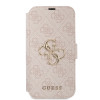 Guess 4G Big Metal Logo Book Wallet Case hoesje voor Apple iPhone 15 - Roze 2