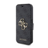 Guess 4G Big Metal Logo Book Wallet Case hoesje voor Apple iPhone 15 Pro - Grijs 4