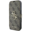 Guess 4G Big Metal Logo Book Wallet Case hoesje voor Apple iPhone 16 - Bruin 5