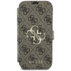 Guess 4G Big Metal Logo Book Wallet Case hoesje voor Apple iPhone 16 Plus - Bruin 2
