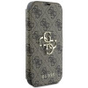 Guess 4G Big Metal Logo Book Wallet Case hoesje voor Apple iPhone 16 Pro Max - Bruin 4