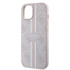 Guess 4G Printed Stripes Hard Case Back Cover hoesje met MagSafe voor Apple iPhone 15 - Roze 3