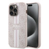 Guess 4G Printed Stripes Hard Case Back Cover hoesje met MagSafe voor Apple iPhone 15 Pro - Roze 0