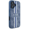 Guess 4G Printed Stripes Hard Case Back Cover hoesje met MagSafe voor Apple iPhone 16 - Blauw 3