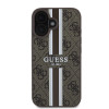 Guess 4G Printed Stripes Hard Case Back Cover hoesje met MagSafe voor Apple iPhone 16 - Bruin 2