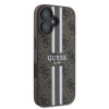 Guess 4G Printed Stripes Hard Case Back Cover hoesje met MagSafe voor Apple iPhone 16 - Bruin 3