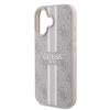 Guess 4G Printed Stripes Hard Case Back Cover hoesje met MagSafe voor Apple iPhone 16 - Roze 4
