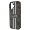 Guess 4G Printed Stripes Hard Case Back Cover hoesje met MagSafe voor Apple iPhone 16 Plus - Bruin 4