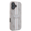 Guess 4G Printed Stripes Hard Case Back Cover hoesje met MagSafe voor Apple iPhone 16 Plus - Roze 3