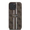 Guess 4G Printed Stripes Hard Case Back Cover hoesje met MagSafe voor Apple iPhone 16 Pro Max - Bruin 2