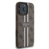 Guess 4G Printed Stripes Hard Case Back Cover hoesje met MagSafe voor Apple iPhone 16 Pro Max - Bruin 3