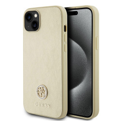 Guess 4G Strass Metal Logo Hard Case Back Cover hoesje voor Apple iPhone 15 - Goud