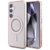 Guess IML Rhinestones Back Cover hoesje met MagSafe voor Samsung Galaxy S25 - Roze 0