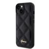 Guess Quilted Puffed Metal Logo Back Cover hoesje voor Apple iPhone 15 - Zwart 2