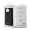 Guess Quilted Puffed Metal Logo Back Cover hoesje voor Apple iPhone 15 - Zwart 5