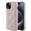 Guess Quilted Puffed Metal Logo Back Cover hoesje voor Apple iPhone 15 - Roze 0