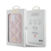 Guess Quilted Puffed Metal Logo Back Cover hoesje voor Apple iPhone 15 - Roze 5