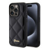 Guess Quilted Puffed Metal Logo Back Cover hoesje voor Apple iPhone 15 Pro - Zwart 0