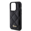 Guess Quilted Puffed Metal Logo Back Cover hoesje voor Apple iPhone 15 Pro - Zwart 4