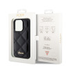 Guess Quilted Puffed Metal Logo Back Cover hoesje voor Apple iPhone 15 Pro - Zwart 5