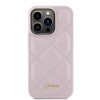 Guess Quilted Puffed Metal Logo Back Cover hoesje voor Apple iPhone 15 Pro Max - Roze 1