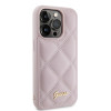 Guess Quilted Puffed Metal Logo Back Cover hoesje voor Apple iPhone 15 Pro Max - Roze 3