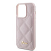 Guess Quilted Puffed Metal Logo Back Cover hoesje voor Apple iPhone 15 Pro Max - Roze 4