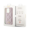 Guess Quilted Puffed Metal Logo Back Cover hoesje voor Apple iPhone 15 Pro Max - Roze 5