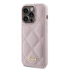 Guess Quilted Puffed Metal Logo Back Cover hoesje voor Apple iPhone 15 Pro - Roze 2