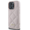 Guess Quilted Puffed Metal Logo Back Cover hoesje voor Apple iPhone 16 Pro Max - Roze 3