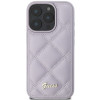 Guess Quilted Puffed Metal Logo Back Cover hoesje voor Apple iPhone 16 Pro Max - Paars 2