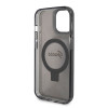 Guess Ring Stand Script Glitter Back Cover hoesje met MagSafe voor Apple iPhone 15 - Zwart 5