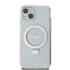 Guess Ring Stand Script Glitter Back Cover hoesje met MagSafe voor Apple iPhone 15 - Transparant 2