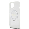 Guess Ring Stand Script Glitter Back Cover hoesje met MagSafe voor Apple iPhone 15 - Transparant 4