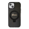 Guess Ring Stand Script Glitter Back Cover hoesje met MagSafe voor Apple iPhone 15 Plus - Zwart 2