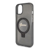 Guess Ring Stand Script Glitter Back Cover hoesje met MagSafe voor Apple iPhone 15 Plus - Zwart 4