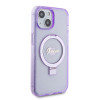 Guess Ring Stand Script Glitter Back Cover hoesje met MagSafe voor Apple iPhone 15 Plus - Paars 3