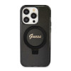 Guess Ring Stand Script Glitter Back Cover hoesje met MagSafe voor Apple iPhone 15 Pro - Zwart 2