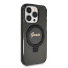 Guess Ring Stand Script Glitter Back Cover hoesje met MagSafe voor Apple iPhone 15 Pro - Zwart 3