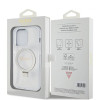 Guess Ring Stand Script Glitter Back Cover hoesje met MagSafe voor Apple iPhone 15 Pro - Transparant 6