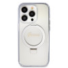 Guess Ring Stand Script Glitter Back Cover hoesje met MagSafe voor Apple iPhone 15 Pro Max - Transparant 1