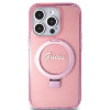 Guess Ring Stand Script Glitter Back Cover hoesje met MagSafe voor Apple iPhone 15 Pro Max - Roze 2