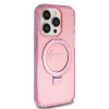 Guess Ring Stand Script Glitter Back Cover hoesje met MagSafe voor Apple iPhone 15 Pro Max - Roze 3