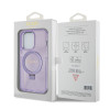 Guess Ring Stand Script Glitter Back Cover hoesje met MagSafe voor Apple iPhone 15 Pro Max - Paars 6