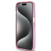 Guess Ring Stand Script Glitter Back Cover hoesje met MagSafe voor Apple iPhone 15 Pro - Roze 1