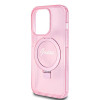 Guess Ring Stand Script Glitter Back Cover hoesje met MagSafe voor Apple iPhone 15 Pro - Roze 4
