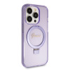 Guess Ring Stand Script Glitter Back Cover hoesje met MagSafe voor Apple iPhone 15 Pro - Paars 3